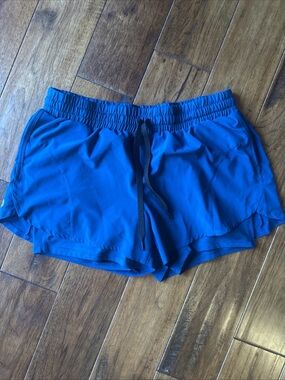 Avia Women's Athletic Shorts Blue Stretch Medium Navy Running Workout Lined